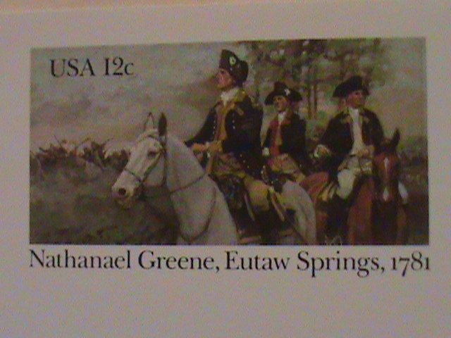 ​UNITED STATES-1981- NATHANNAEL GREENE, EUTAW SPRINGS-1781-MNH POST CARD-VF