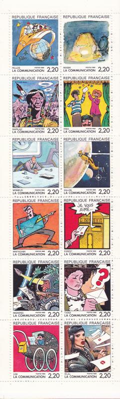 France 1988 La Communication Complete Comic Strip BOOKLET Pane (12) VF/NH(**)