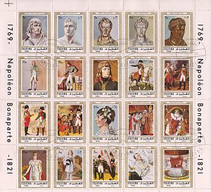 Fujeira Michel 978-997, CTO, Napoleon Bonaparte sheet of 20