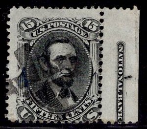 US Stamp #77 15c Lincoln USED w/ Imprint Tab SCV $175++. Unique Stamp