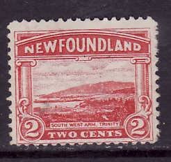 Newfoundland-Sc#132-used 2c carmine South West Arm-1923-id#20-