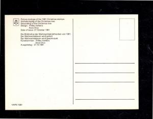 FINLAND #660-661  1982  CHRISTMAS  MINT  VF NH  O.G  FDC  POSTCARD