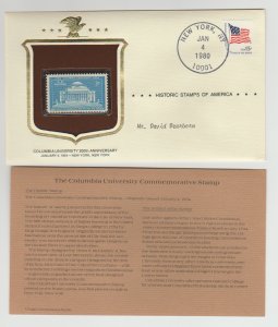 1029 Columbia University w/ Historic Stamps America Commemorative Cover