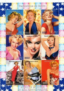 Benin 2002  Marilyn Monroe II 40th.Ann.Death Shlt(9) MNH VF