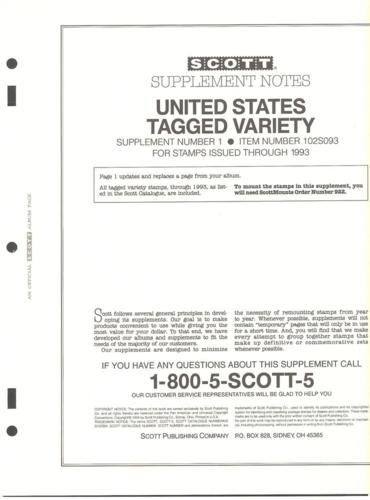 United States Tagged Variety  Supplement # 102S093