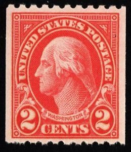 SCOTT  606  WASHINGTON  2¢  COIL SINGLE  MINT NEVER HINGED