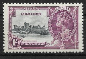 GOLD COAST SG116b 1935 JUBILEE 1/= SLATE & PURPLE SHORT EXTRA FLAGSTAFF VAR LMM