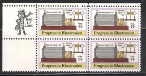 U.S. sc 1500 MNH Zip Block Progress in Electronics