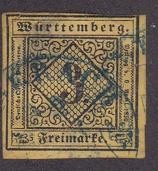 Wurttemberg # 1, Reprint, Used.