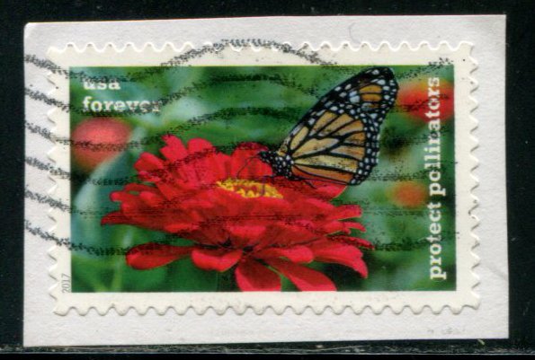 5230 US (49c) Protect Pollinators SA, used on paper