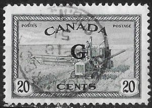 Canada # O23 Combine  20c  OFFICIAL G overprint (1) VF Used