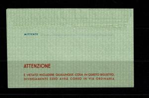 Italy Scarce Aerogramme Cover - Unused - 092417