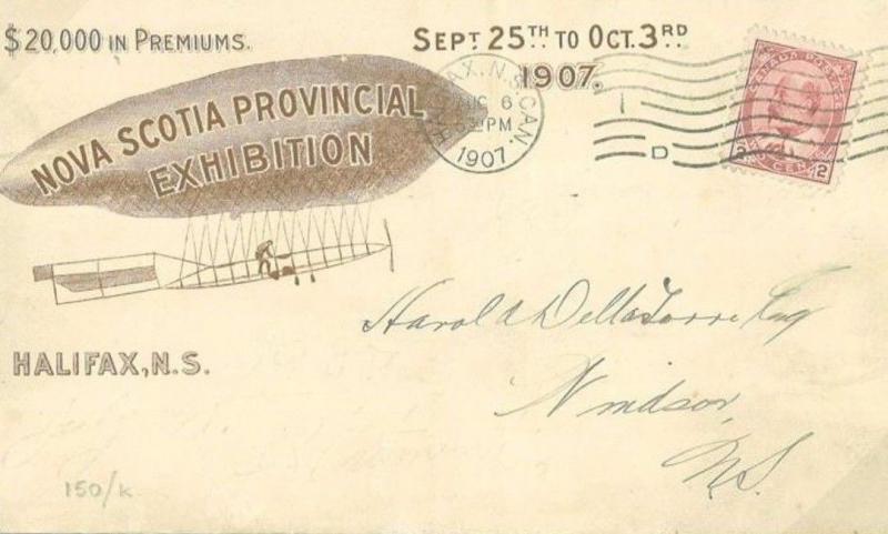 Y117a 1907 CANADA PIONEER AVIATION*Halifax Exhibition* BALLOON VIGNETTE Cover NS