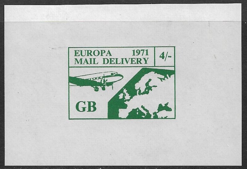 GREAT BRITAIN 1971 STRIKE POST LABEL 4sh EUROPA Souvenir Sheet MNH