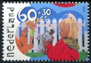 Netherlands Sc#B659 MNH, 60c+30c multi, Children Stamps 1991: Outdoor Play (1...