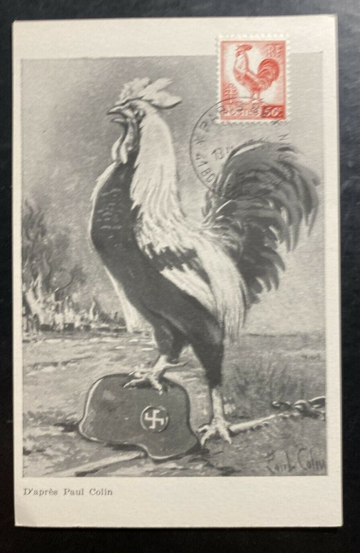 1945 Paris France MAXI Postcard Cover Paul Colin  Army Glory & Victory