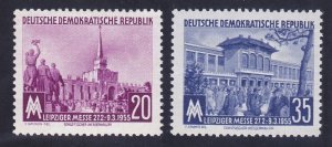 Germany DDR 231-32 MNH OG 1955 Leipzig Spring Fair Set Very Fine