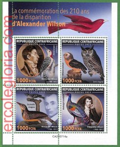 B1280 - Centrafricaine - ERROR MISPERF Stamp Sheet - 2023 - Wilson OWLS Birds-