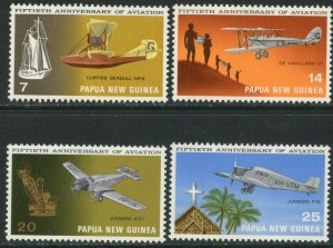 PAPUA NEW GUINEA Sc#348-351 1972 Aviation Complete Set OG Mint NH