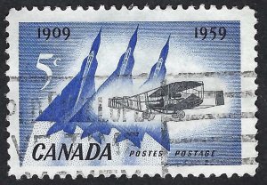 Canada #383 5¢ First Canadian Aeroplane Flight (1959). Used.