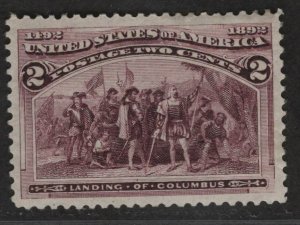 $US Sc#231 Var. M/LH/XF-Sup JUMBO broken frame line