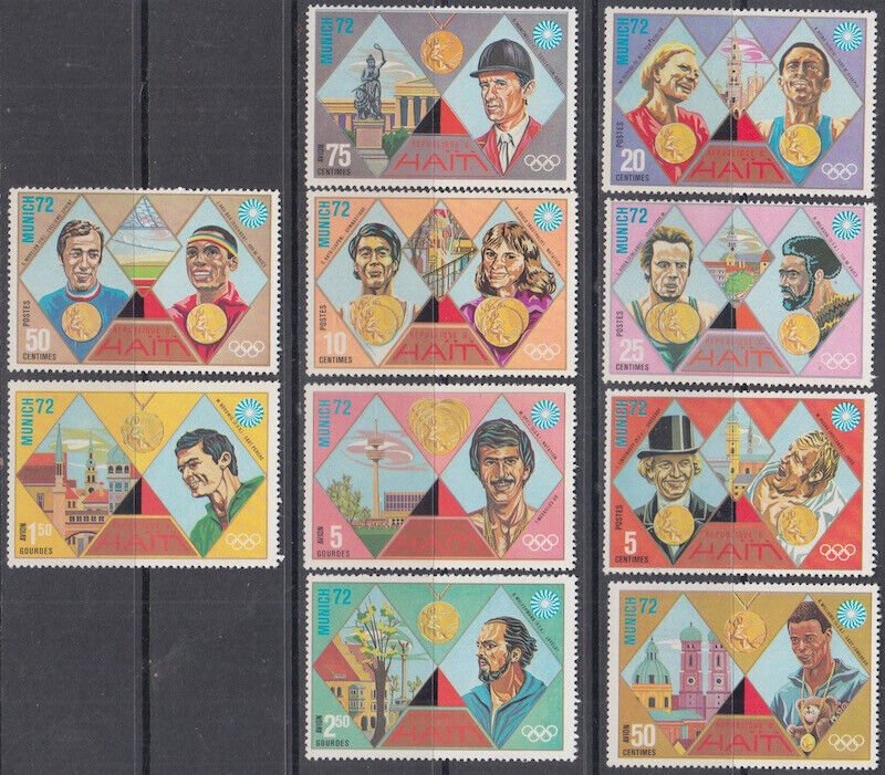 HAITI # Sc# 662-662I CPL MNH SET of 10 - 1972 MUNICH OLYMPICS