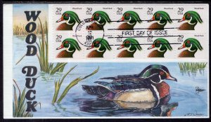 US 2484a Wood Duck Booklet Pane Gill Craft U/A FDC