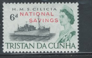 Tristan da Cunha 1970 HMS Cilicia 6p Overprint National Savings Scott # 132 MH