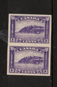Canada #201a Extra Fine Mint Imperf Pair Top Stamp Lightly Hinged Bottom NH