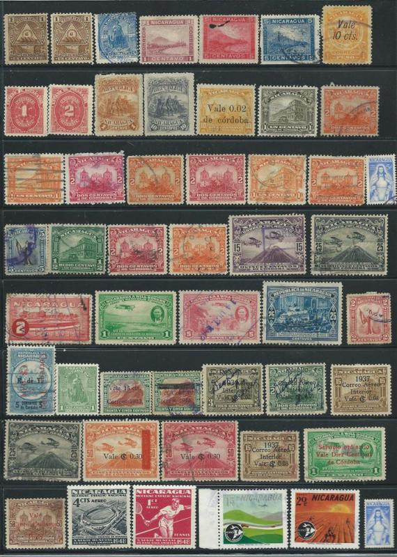 Nicaragua Mixed Lot of 150 (U)&( M) CV $40.00+