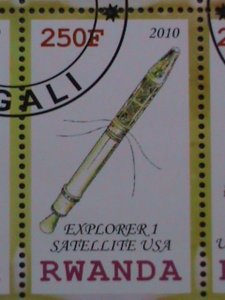 RWANDA-2010-WORLD FAMOUS SPACE CRAFTS- CTO S/S VF- WITH CLEAR  FANCY  CANCEL