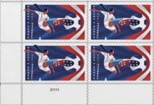 US Womens Soccer LL Plate Block of 4 Stamps Pre-Order Ships 16 Feb 2023 MNH