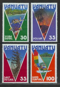 Vanuatu Scott 410-13 MNHOG - 1986 Island Activities - SCV $3.85