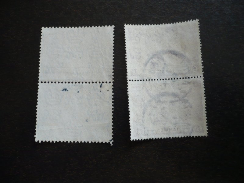 Stamps - Jamaica - Scott# 144-145 - Used Part Set of 2 Stamps in Pairs