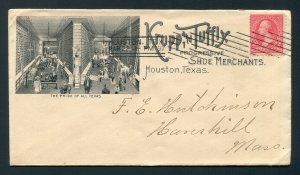 1897 Krupp & Tuffly Shoe Store - Houston, Texas - Superb Engraving!