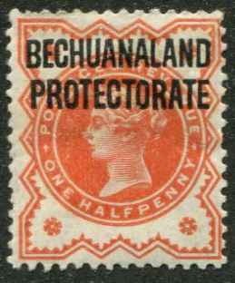 Bechuanaland Protect. SC# 69 Victoria o/p on Great Britain 1/2p MH