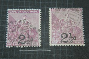 CAPE OF GOOD HOPE 55A - FLAT SERIF ON 1/2 VARIETY   USED  W/ REGULAR FOR COMP.