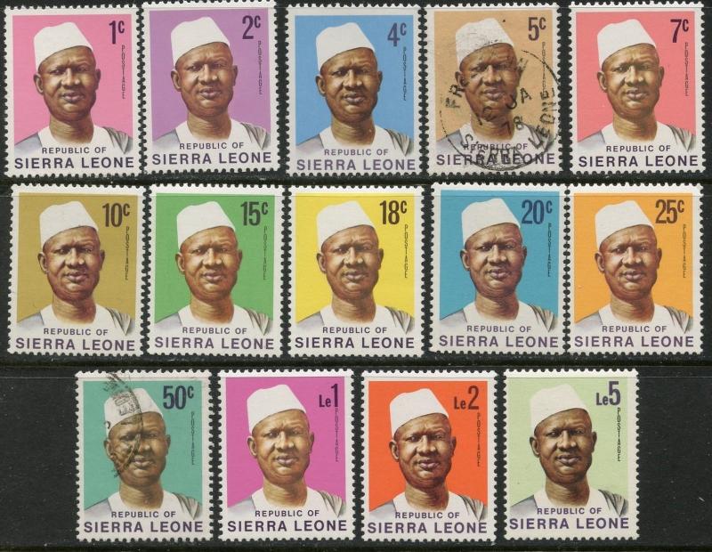 SIERRA LEONE Sc#422-435 SG576-589 1972 Defins Complete Mint NH and Used