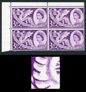 SG567a 1957 3d Games with Short Scale Variety Block of 4 U/M