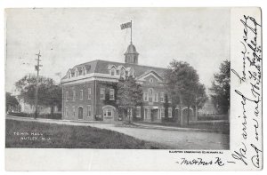 Town Hall, Nutley, New Jersey Undivided Back Postcard Mailed in 1906