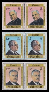 Gibraltar 433-435 Europa Famous Personalities horz pair set (2x3) MNH 1980 