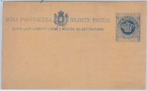 48999 - PORTUGUESE INDIA - POSTAL HISTORY Stationery Card - H&G #1-