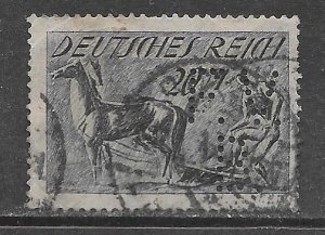 Germany 196: 20m Plowing, perfin, used, F-VF