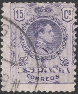 Spain SC#300 15c King Alfonso XIII (1909) Used