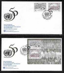 United Nations NY 663-65 50th UN Geneva Cachet FDC First Day Cover