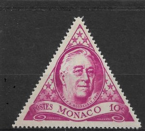 Monaco 1946, President FDR Franklin D. Roosevelt,Sc # 198,VF MLH*OG (RONPAT-5)