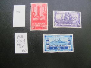 ITALY 1931 MNH  SC 265-267 SET  XF $265 (190)