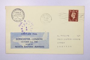 Great Britain 1938 First Flight Cover Doncaster to London - L38767