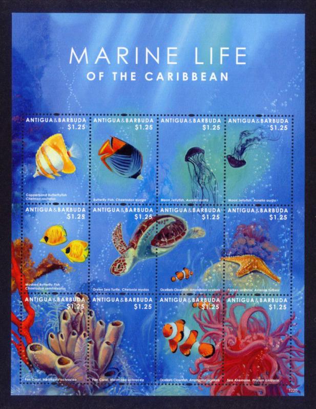 Antigua Sc# 3200 MNH Marine Life (M/S)