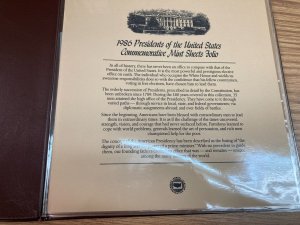 1986 Presidents of the United States Commemorative Mint Sheets Folio  A650